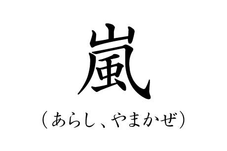 カッコいい苗字ランキング20位あらしの漢字画像